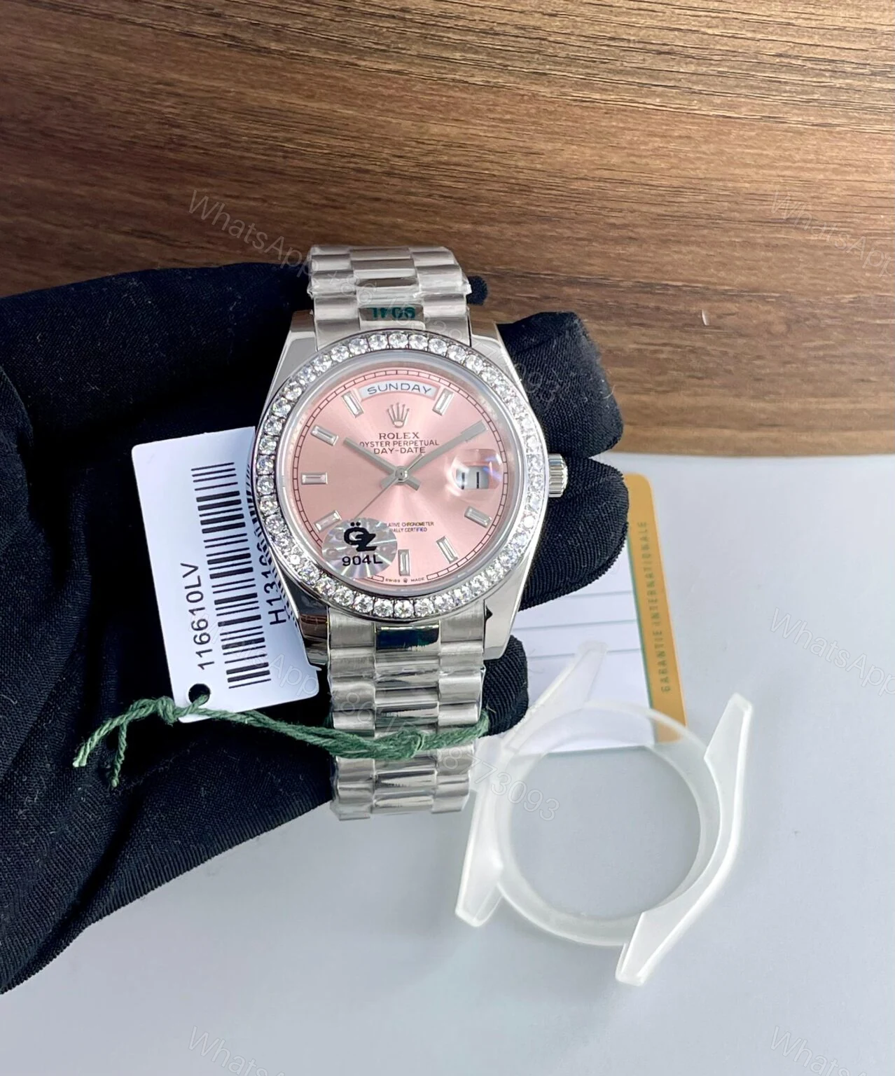 View 2 of Rolex Day-Date Ring Diamond Pink 40MM Automatic