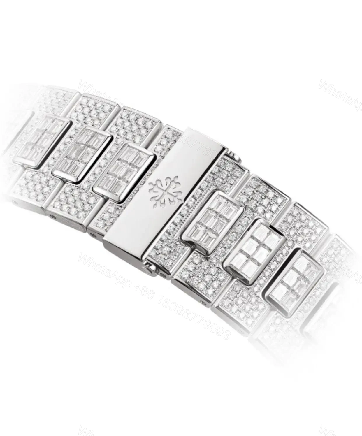 View 3 of Swiss Clone Replica Patek Philippe Nautilus Jumbo 5719 Full Diamonds