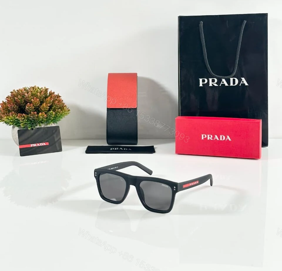 Prada 3835 Matte Black Square Sunglasses — view 1