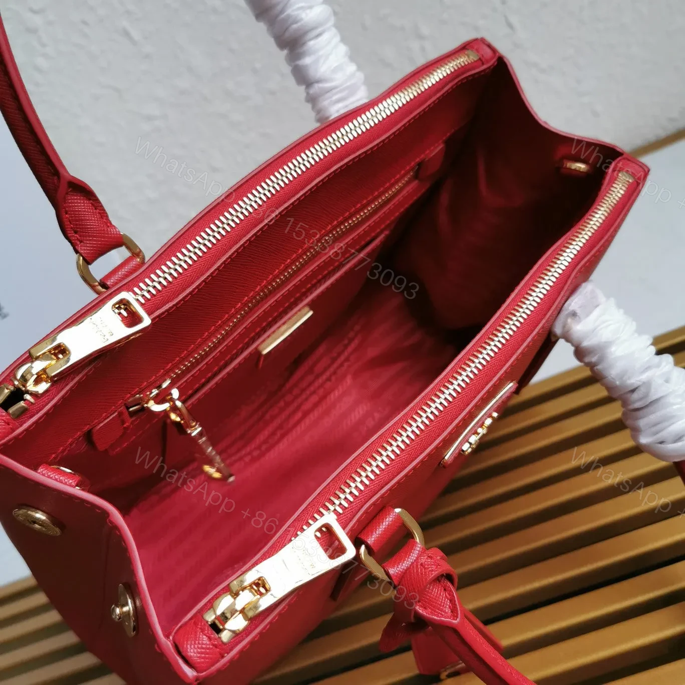View 6 of MEDIUM GALLERIA 28 RED SAFFIANO LEATHER