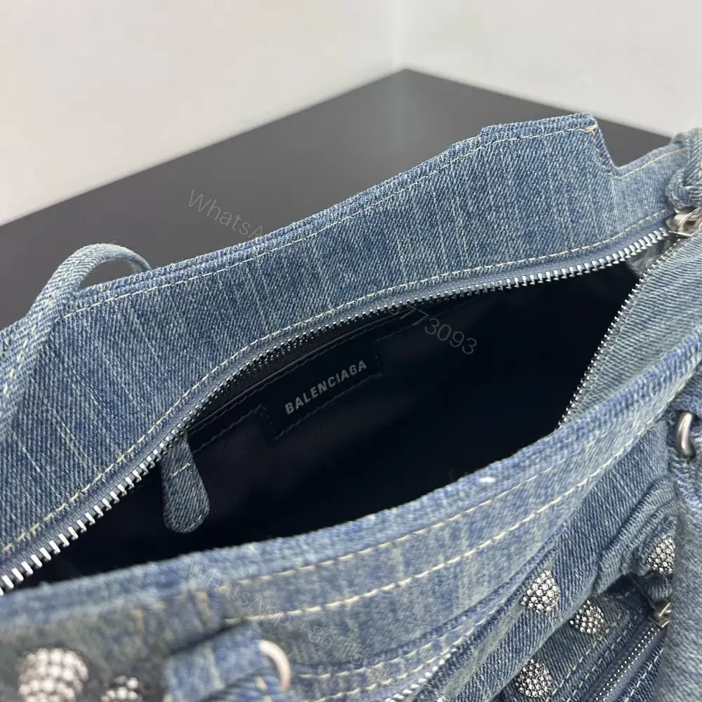View 8 of 高仿Balenciaga*NeoCagole系列機車包牛仔藍