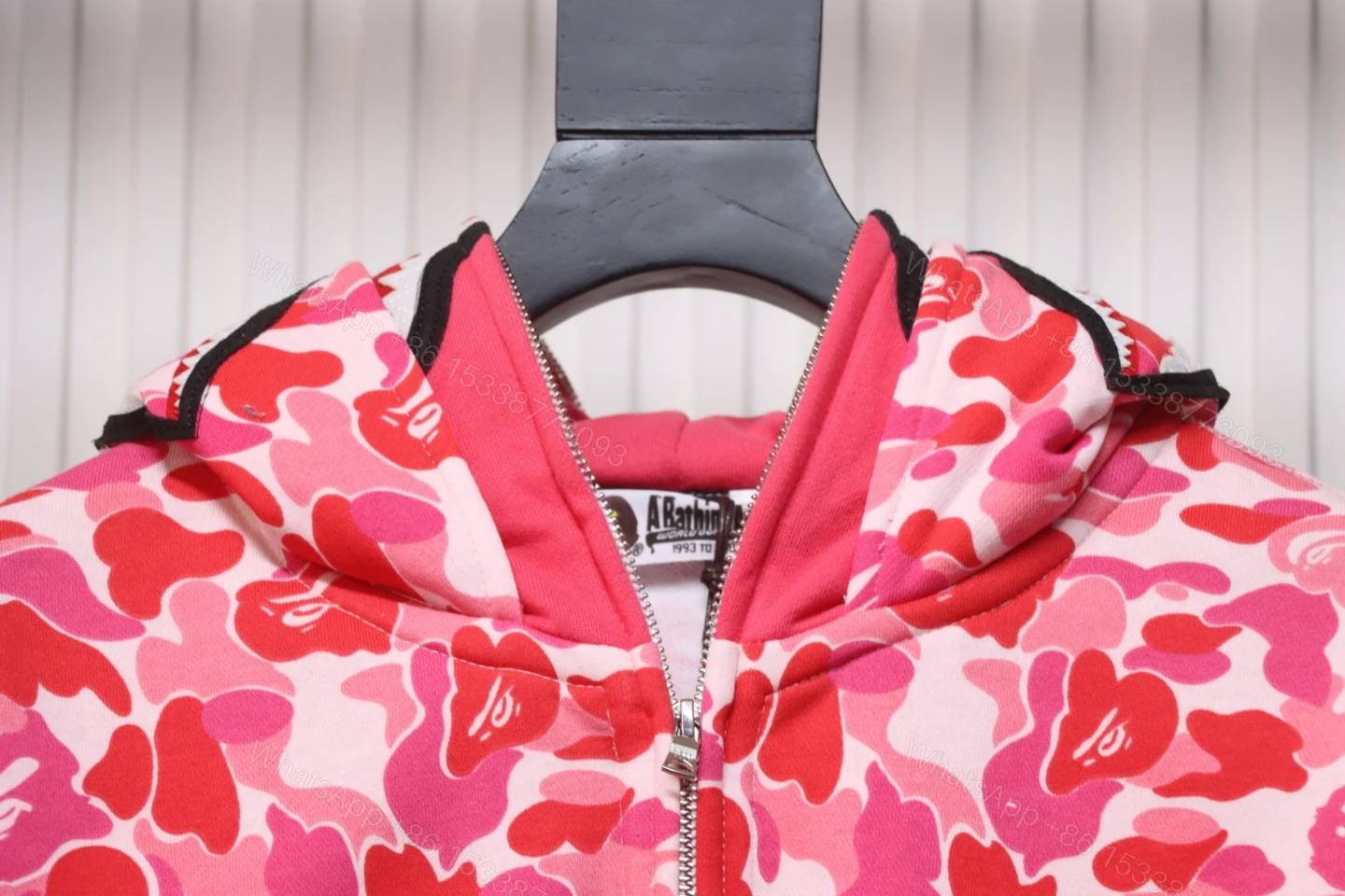 View 3 of BAPE Camouflage Double Hat Hoodie Pink