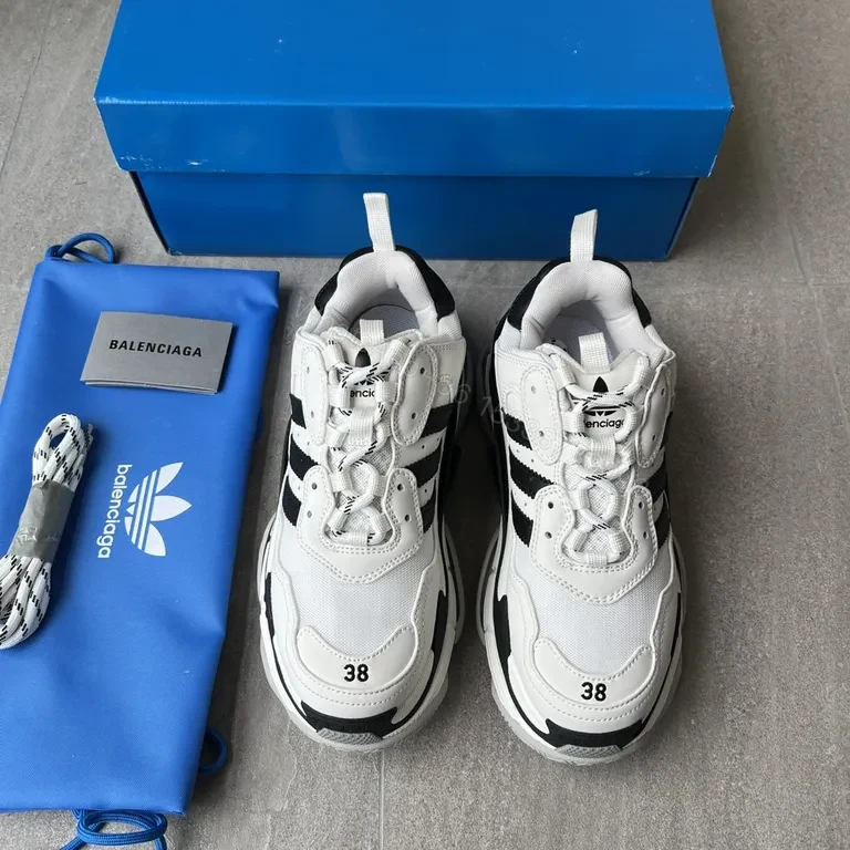 View 3 of White Leather Chunky Sneaker + Bold Balenciaga-Inspired + All-Day Comfort + Versatile Streetwear + Sneaker