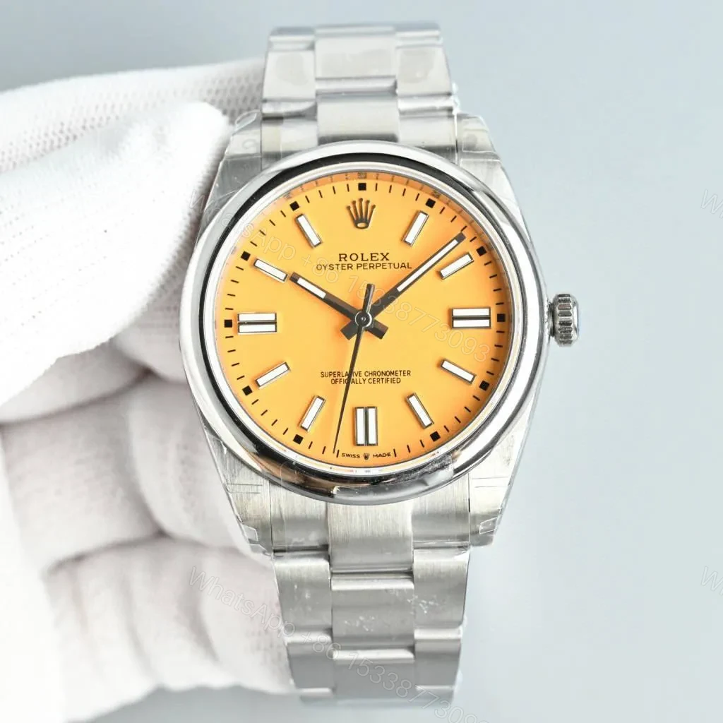 Rolex Oyster Perpetual 41 Stainless Steel Yellow Dial Oyster 124300-0004 — view 1