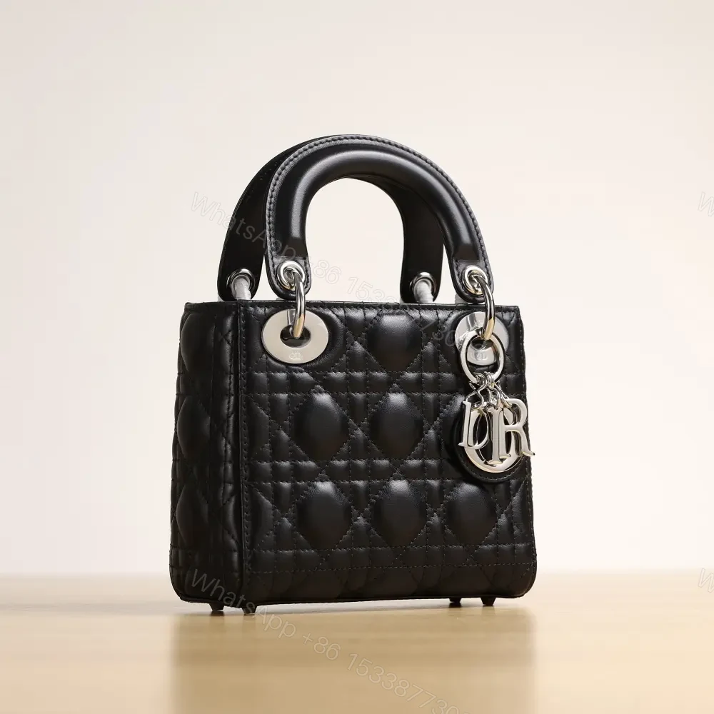 View 4 of 高仿Dior*Lady系列M0505M900黑色三格單肩包Mini免檢版