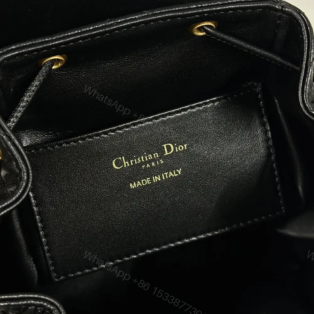 View 7 of 高仿Dior*Caro系列M6302M900小羊皮雙肩包黑色小號免檢版