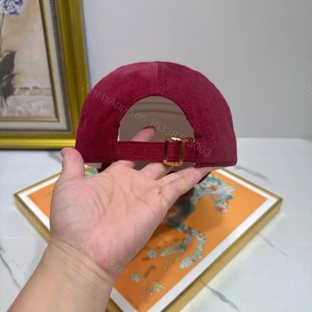 View 8 of Corduroy Cap Burgundy Embroidered Texture Luxury Cap