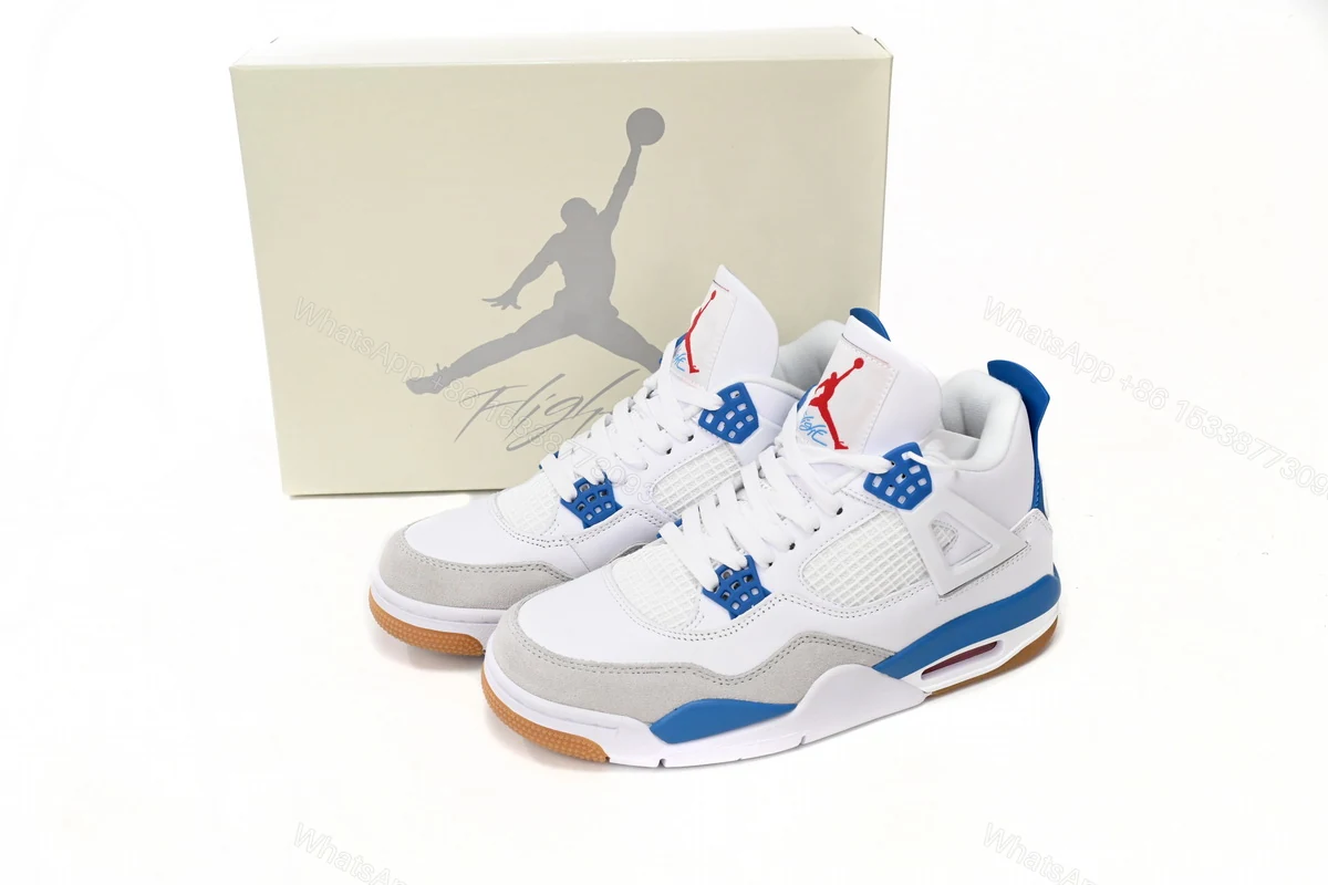 Nike SB x Air Jordan 4 White Blue DR5415-104 (Top Quality) — view 2