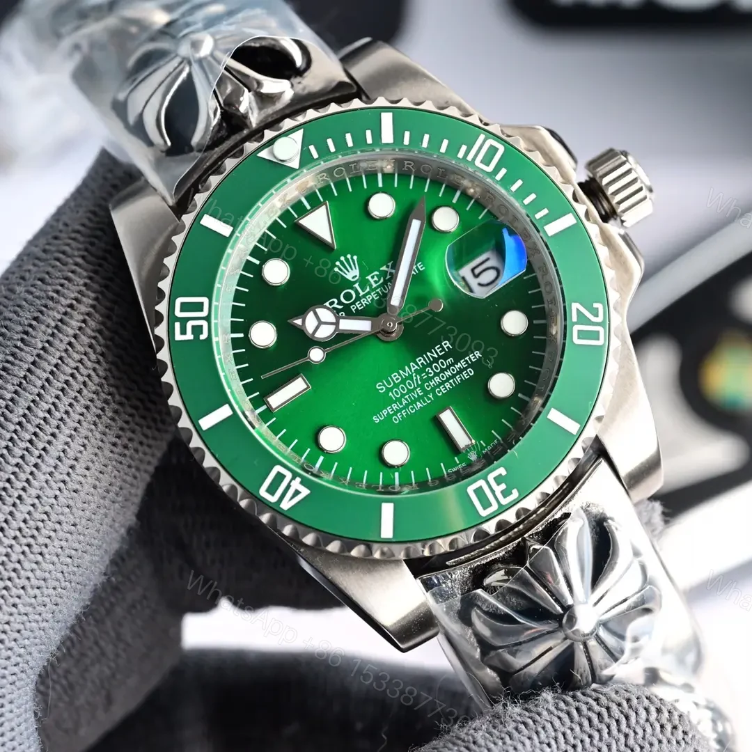 View 2 of Exclusive hulk submariner replica 40MM Croheart Bracelet Edition RG-HULK-SUB-40MM-CROHEART-GRN