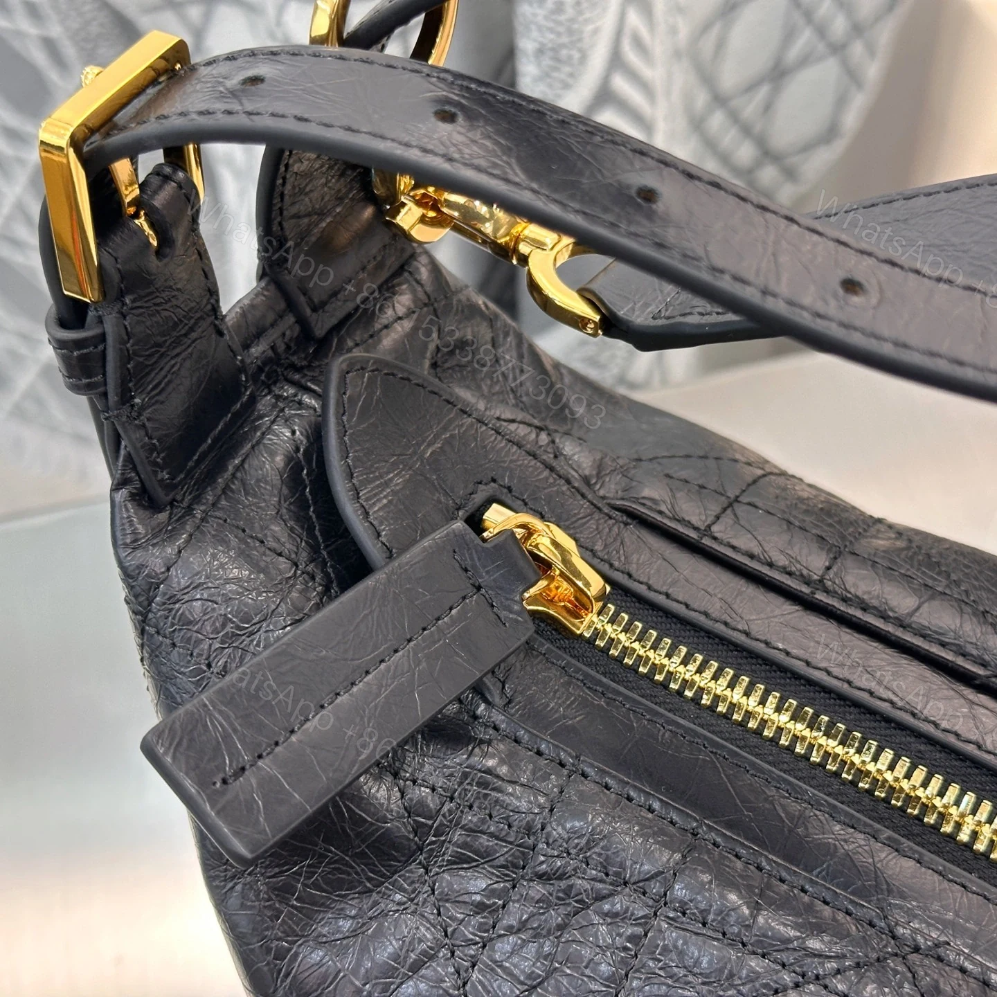 View 10 of 高仿Dior*D-Journey系列M2417M900牛皮革單肩包黑色中號免檢版