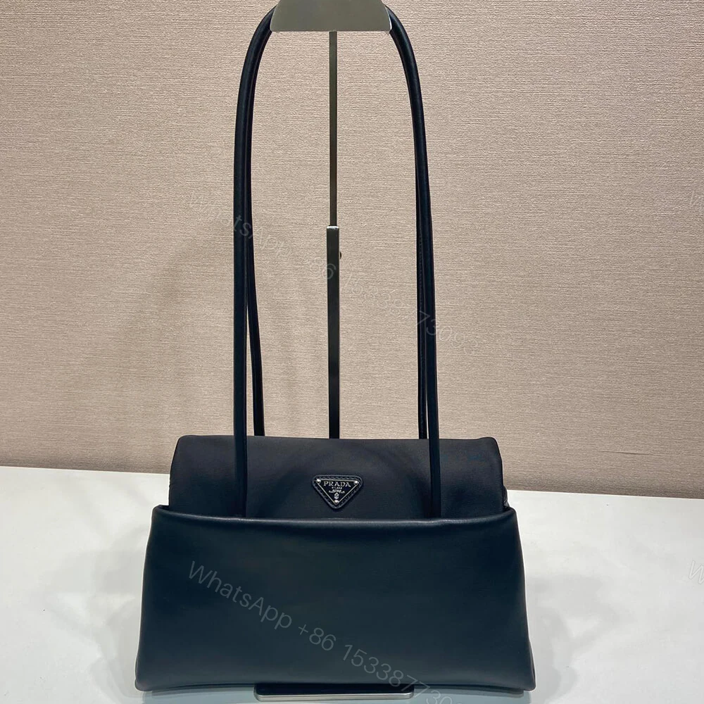 View 2 of Prada Passage medium leather bag with Re-Nylon flap(HIGH-END GRADE)