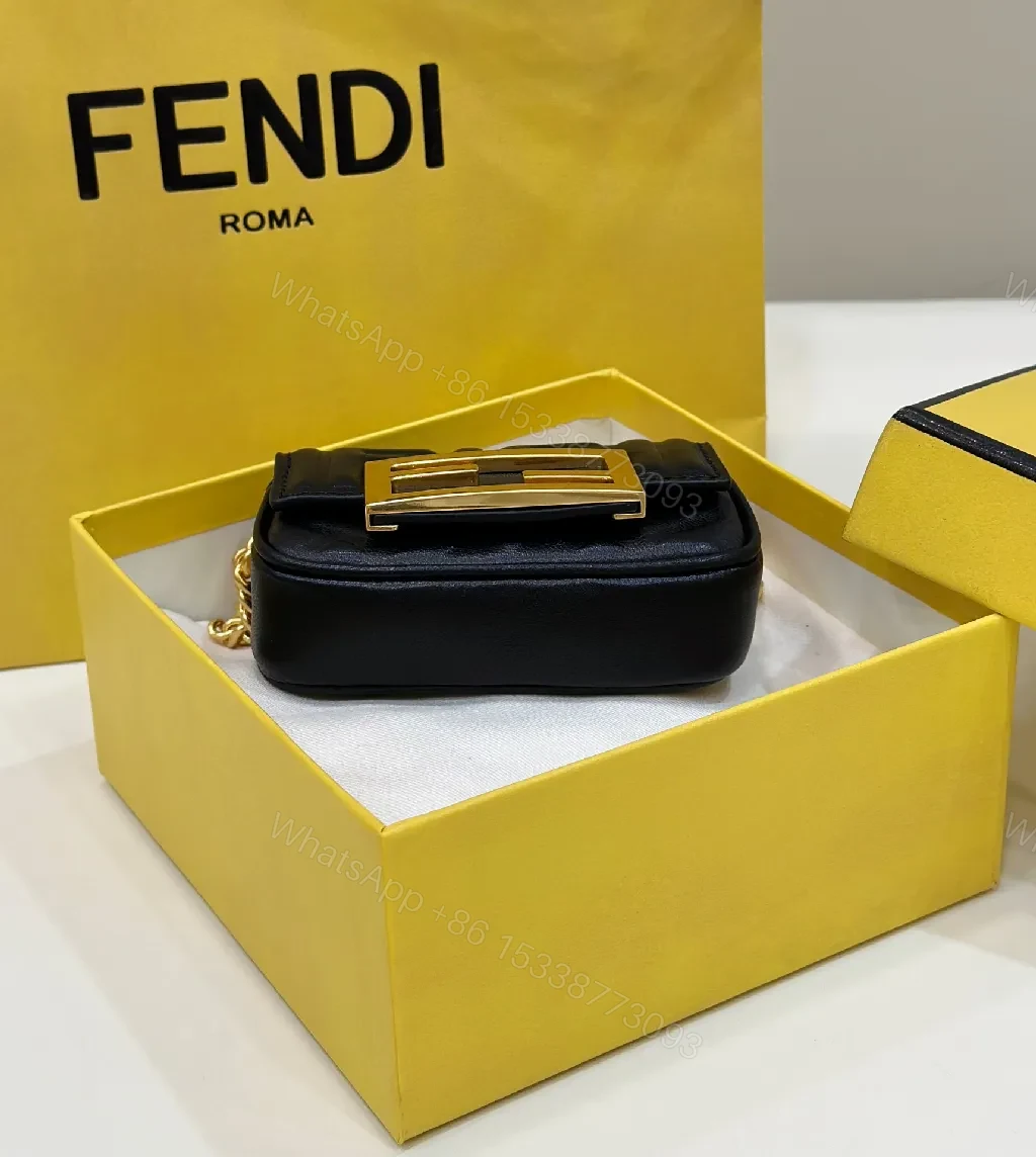 View 2 of Compact Leather Crossbody: Textured Luxury with Gold Chain Strap