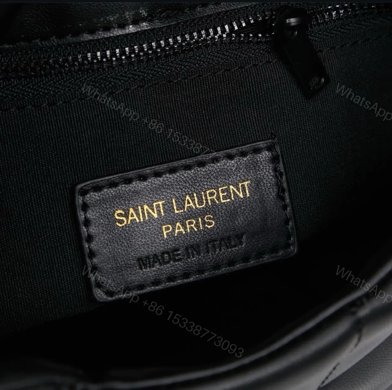 View 3 of Saint Laurent Puffer Loulou medium shoulder bag in black