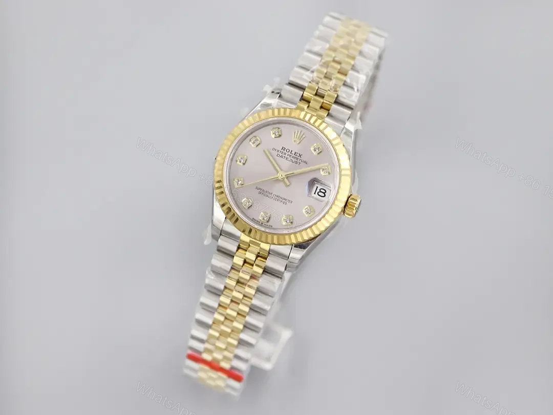 View 3 of Rolex Datejust 31 Stainless Steel Yellow Gold Fluted Grey Diamond Dial Jubilee 278273-0022