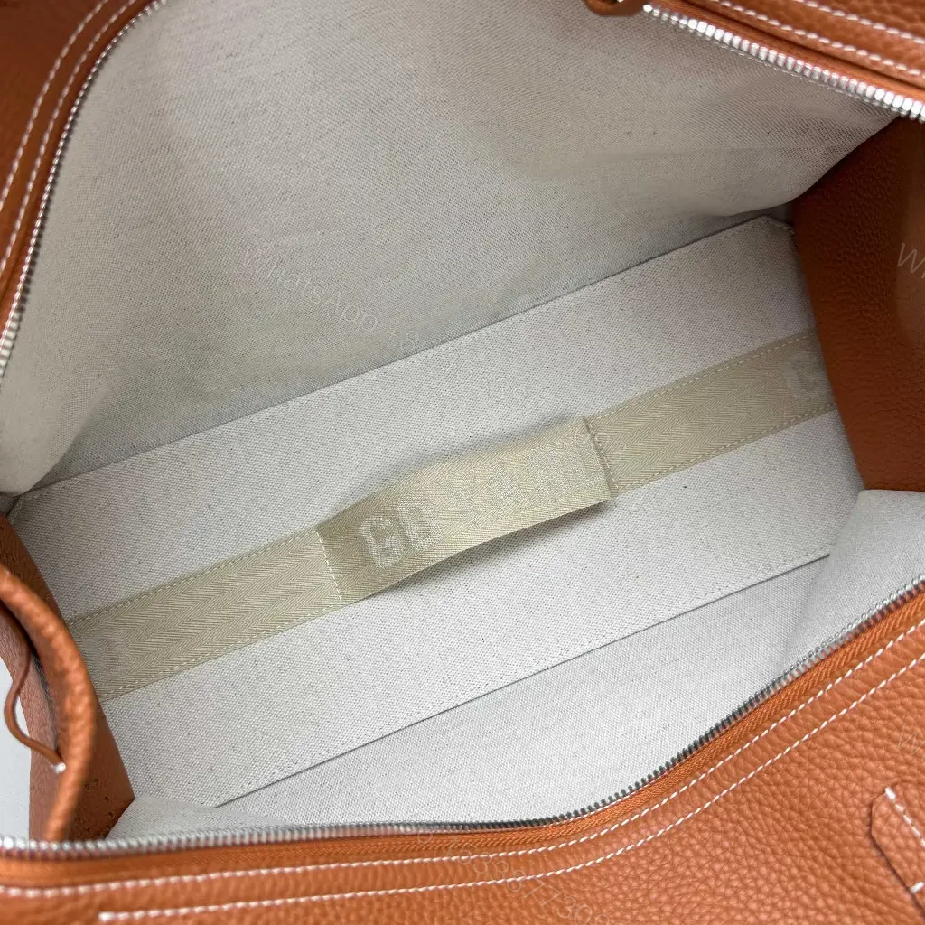 View 5 of Structured Pattern Carry-All: Leather Trim, Monogram Style Bag