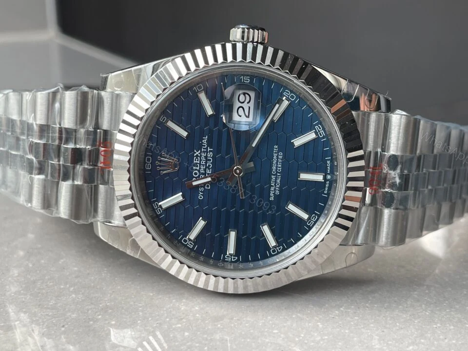 View 6 of VSF Factory 1:1 Rolex DateJust 41 SS Best Edition 904L Steel Blue Textured Dial