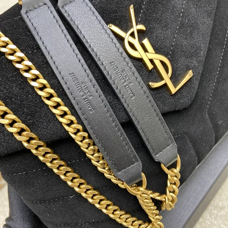 View 3 of Chic Velvet Shoulder Bag with Gold Hardware