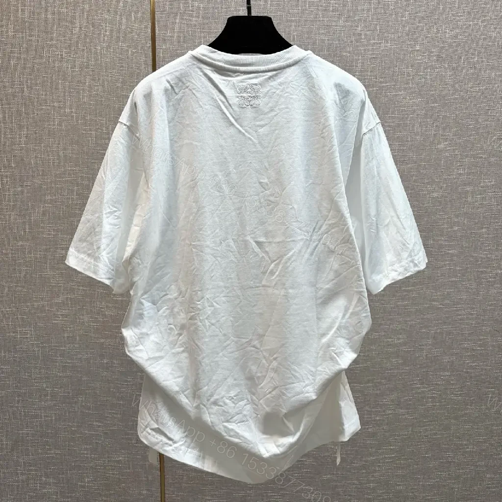 View 10 of Casual Luxe Tee: White Cotton, Oversized LOEWE Graphic