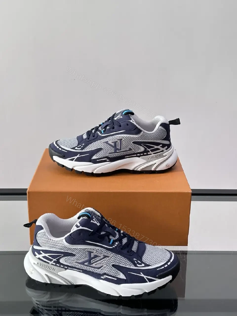 View 6 of Blue Mesh Athletic Lightweight Sneakers