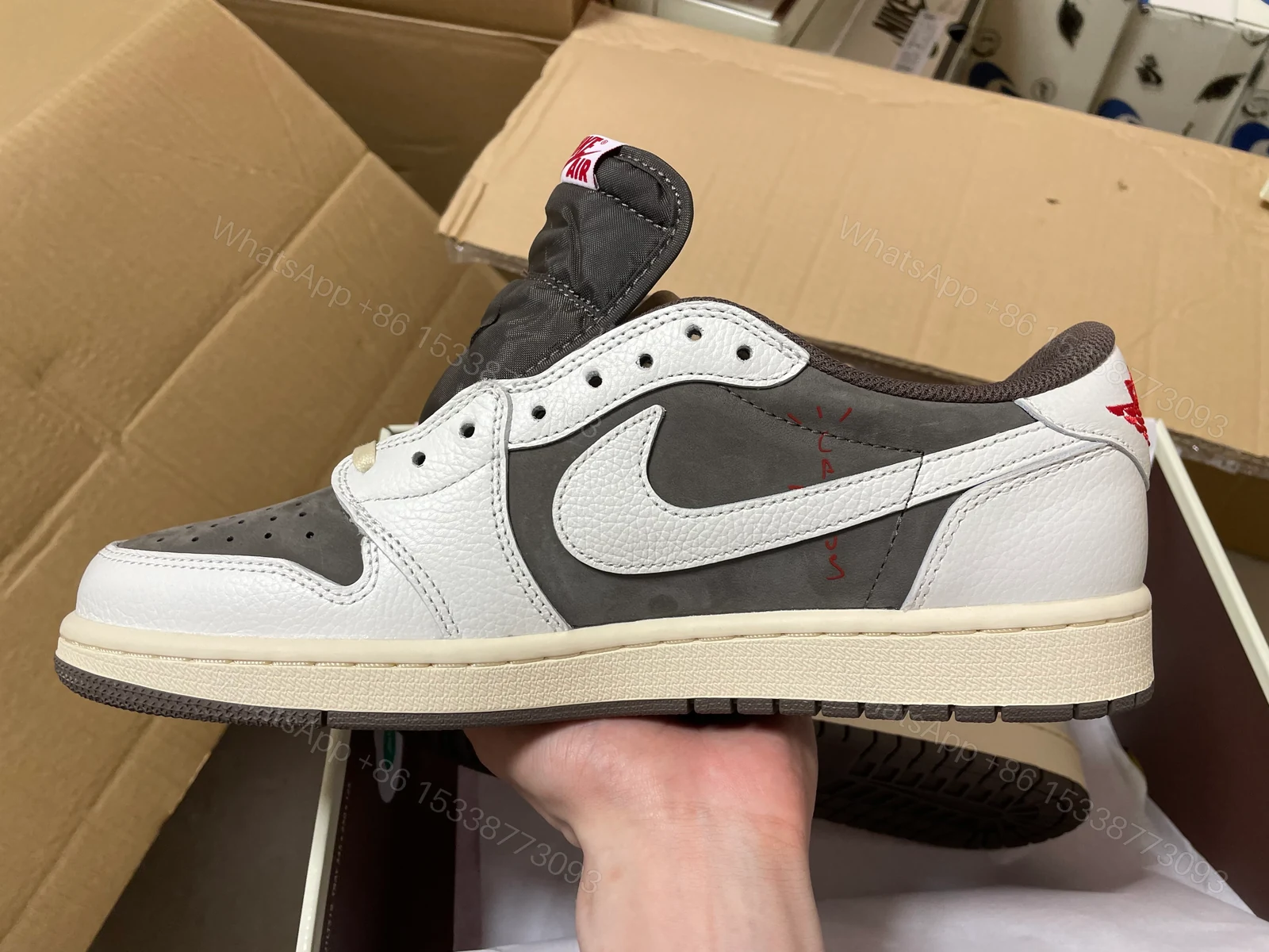 View 3 of Jordan 1 Retro Low OG SP Travis Scott Reverse Mocha