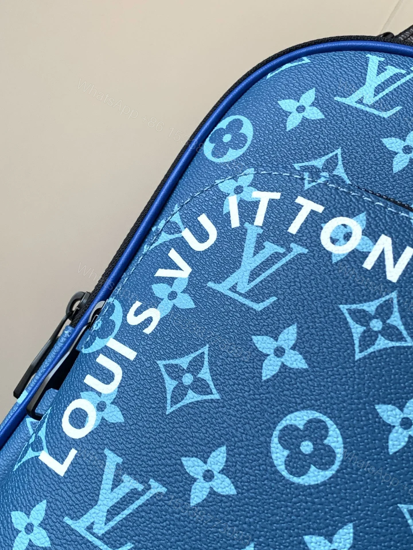 View 8 of LV AVENUE SLINGBAG 31 IN BLUE AND BROWN TAIGA LEATHER