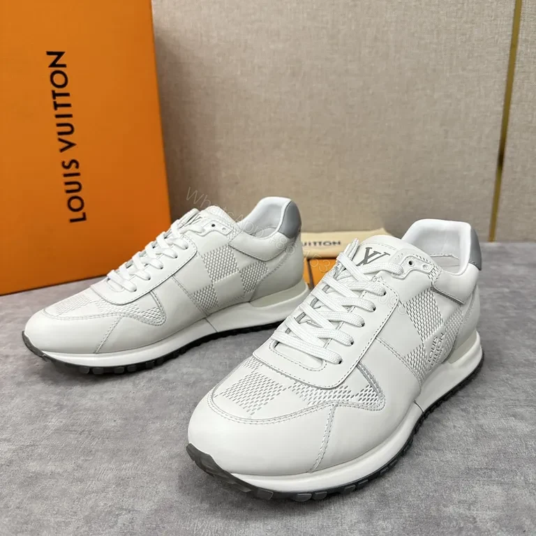 View 8 of White Leather LV-Inspired Sneaker â€“ Luxe Everyday Comfort
