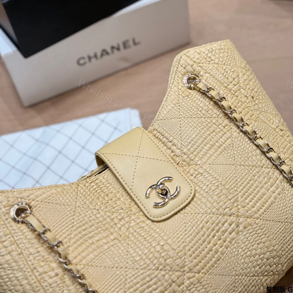 View 7 of Chanel Shopping Bag Braided Raffia Beige 26Cm