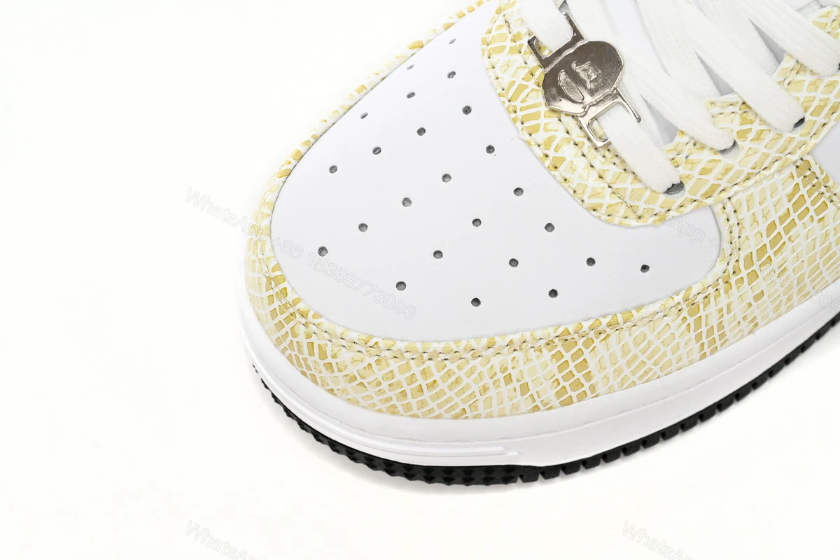 View 6 of A Bathing Ape Bape Sta Low White Snake Skin Pattern 1I80 191 009