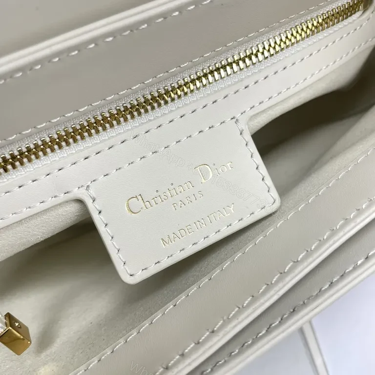 View 5 of Minimalist Dior Soft-Curve Bag: White Leather, Gold Hardware, Luxe Compact Crossbody