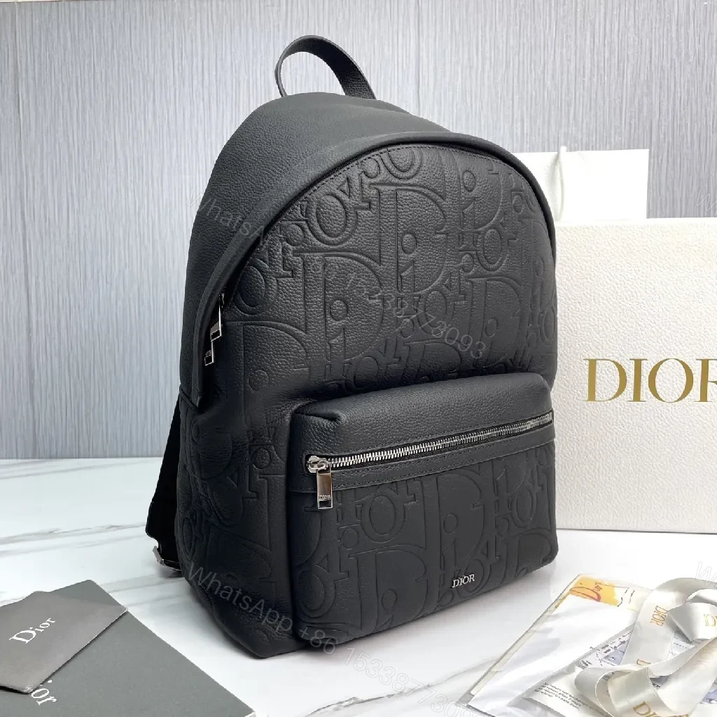 View 4 of Compact Embossed Leather Backpack: Subtle Luxury, Everyday Utility