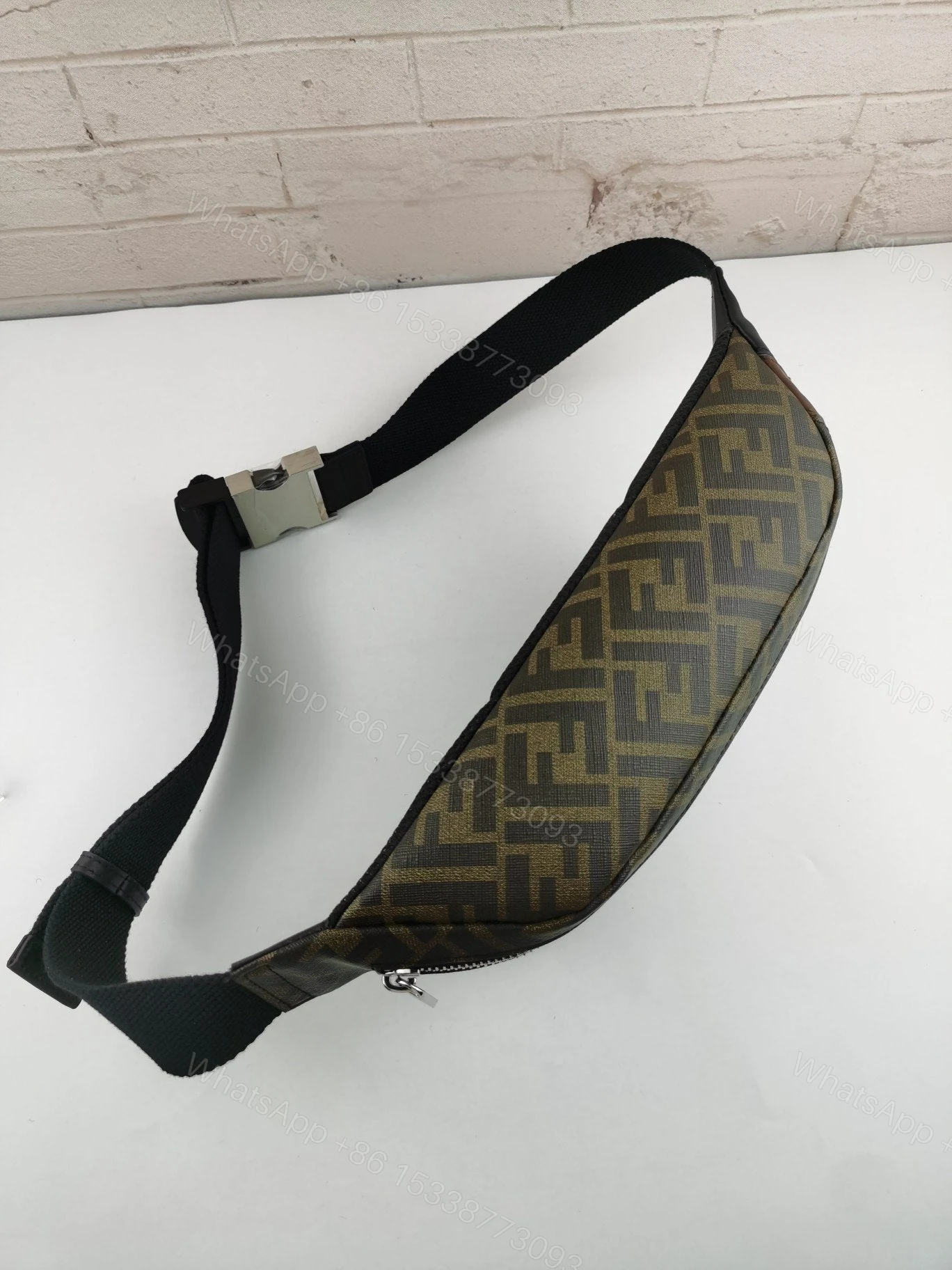 View 3 of Fendi Zip Belt Bag Zucca Coated Canvas and