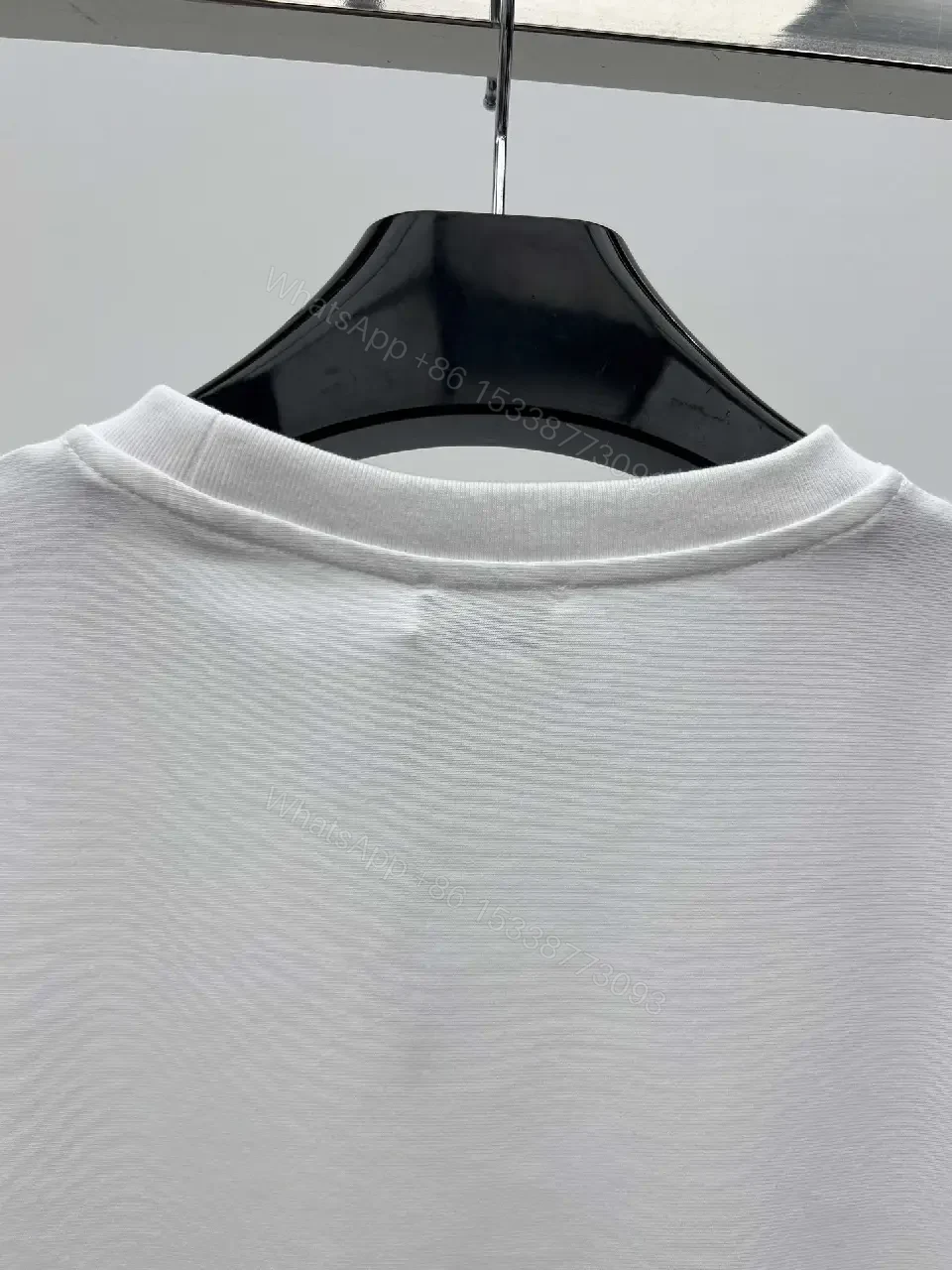 View 6 of White Cotton Luxe Tee, Logo-Front, Casual Luxe T-Shirt