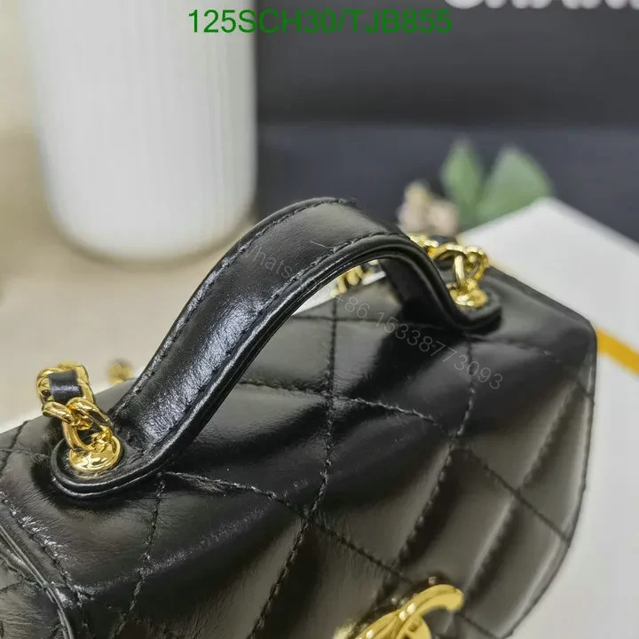 View 8 of Chanel Micro Quilted Pearl Top Handle CC Chain Bag Black MG1234