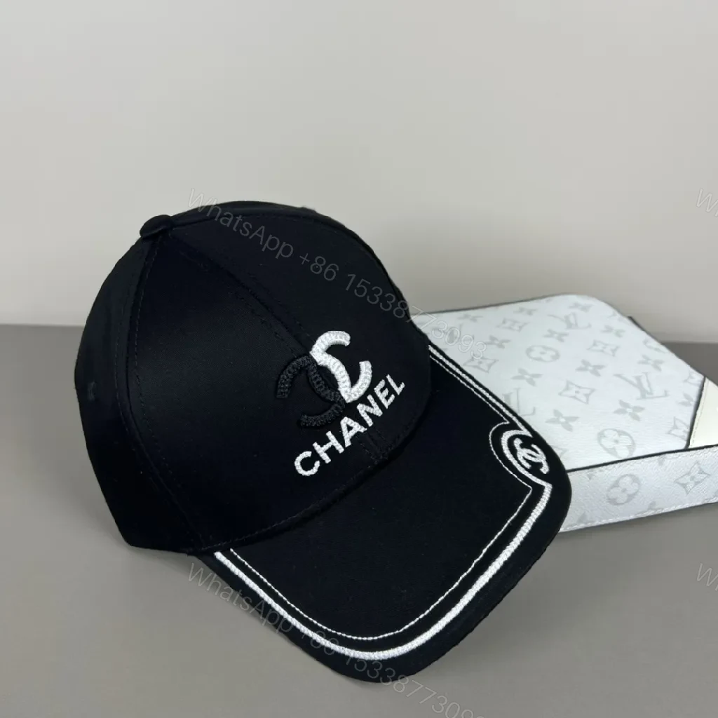 View 3 of Structured Black Cap with Designer Embroidery, Everyday Luxury