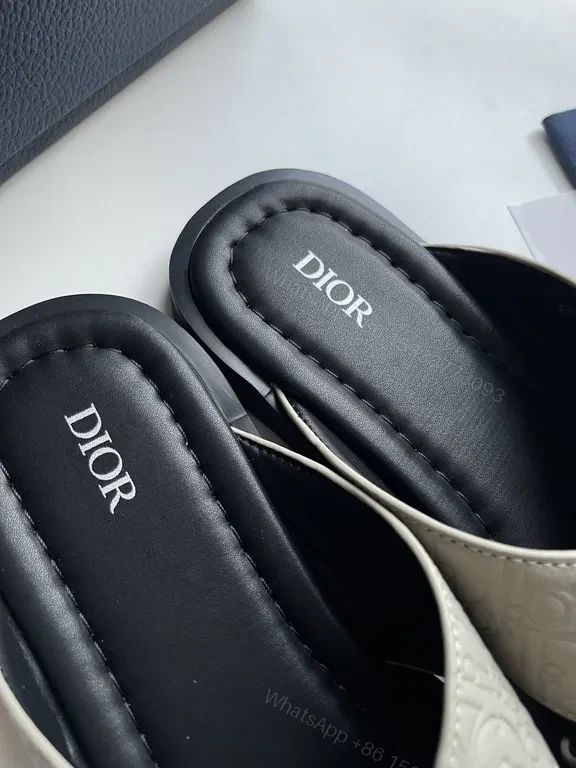 View 2 of Dior Embossed Slide Sandals â€“ Casual Luxe Comfort