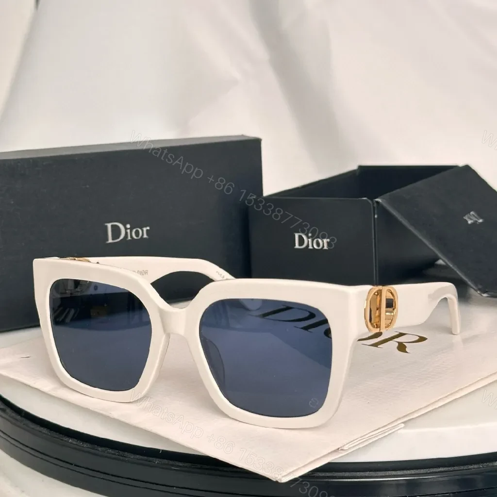 View 9 of Bold Black Dior-Style Frames: Oversized Gold Accent Sunglasses