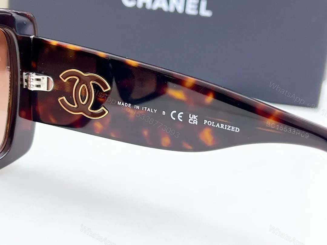 View 4 of Bold Tortoise Acetate Oversized Sunglasses with Gold Logo Details