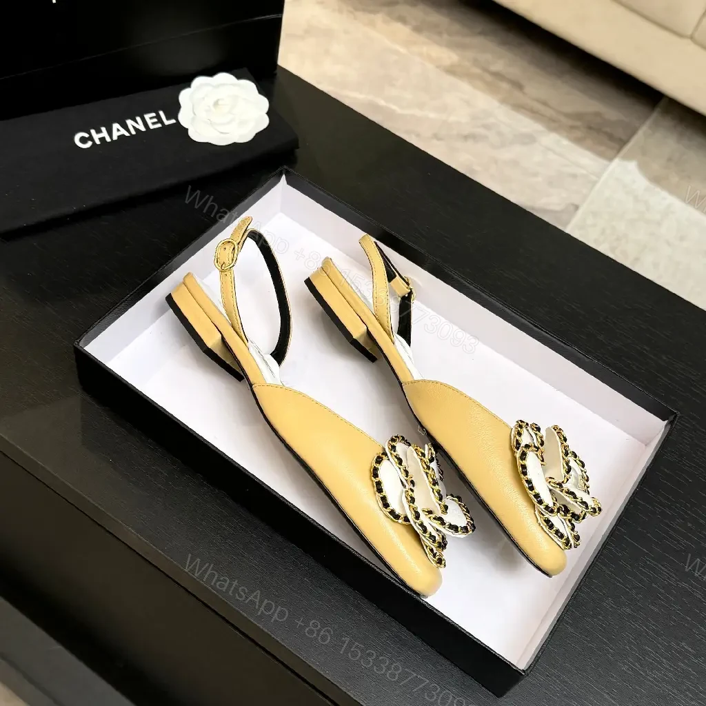 View 6 of Beige Leather Slingbacks with Pearl Embellishment – Low Heel