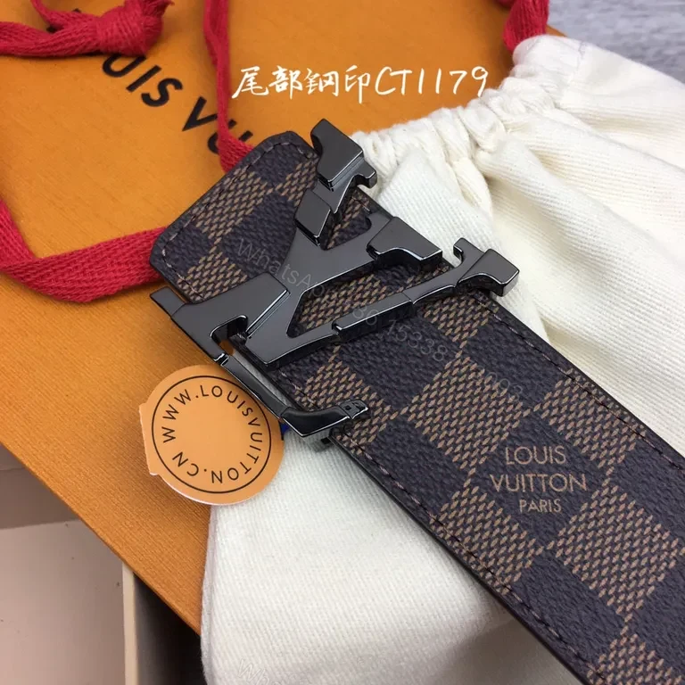 View 9 of Damier Ebony Belt: Premium LV Canvas, Matte Buckle, Adjustable
