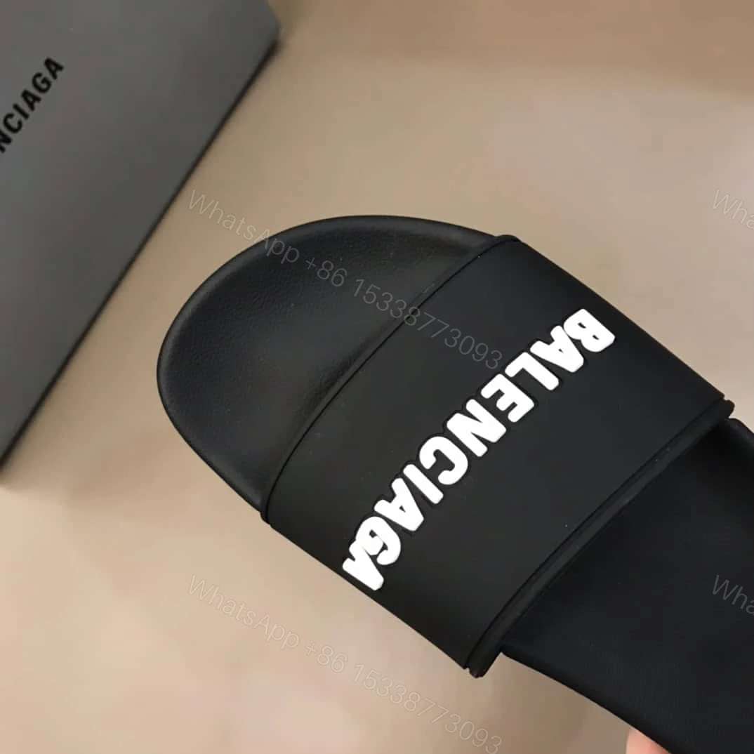 View 4 of BALENCIAGA RUBBER LOGO POOL SLIDE SANDALS – BBS5