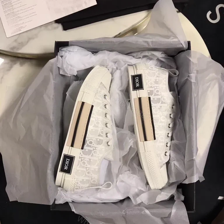 View 5 of White Dior-Detail Platform Sneakers: Luxe Comfort & Couture Flair