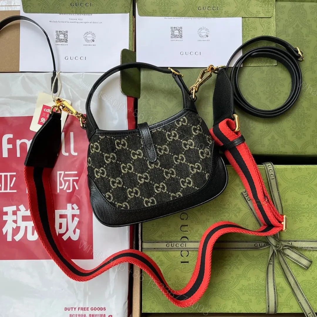 View 5 of JACKIE 1961 SMALL HANDBAG 19 IN BLACK YELLOW DENIM BLACK