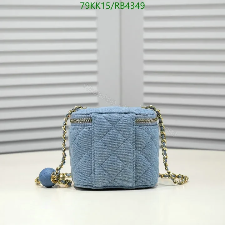 View 3 of Chanel Mini Cube Pearl Crush Vanity Bag in Sky Blue GQ932 – Vibrant Color Expressions