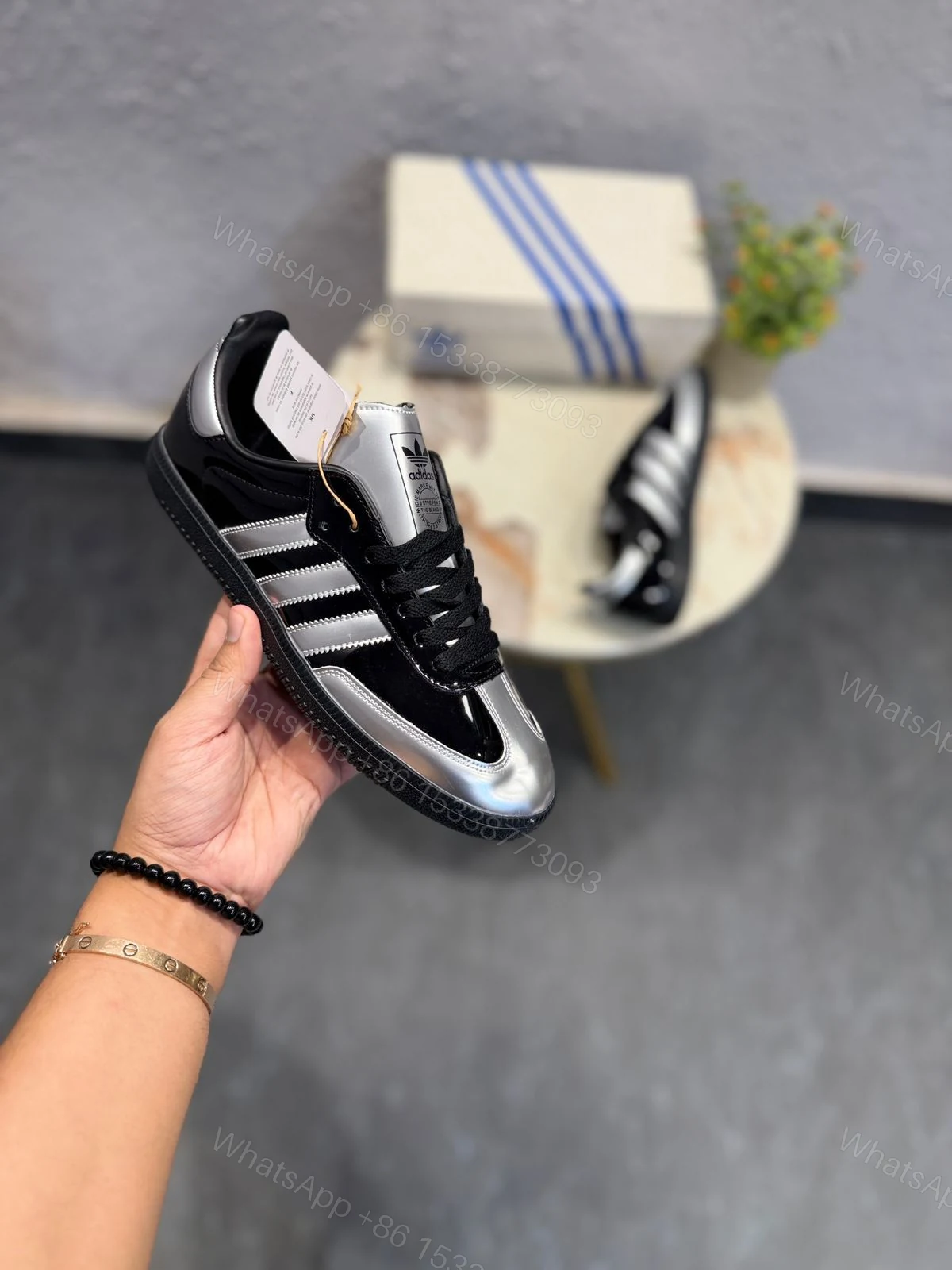 View 2 of Adidas Originals Samba Atmos First Copy Shoes — Black Silver | COD India