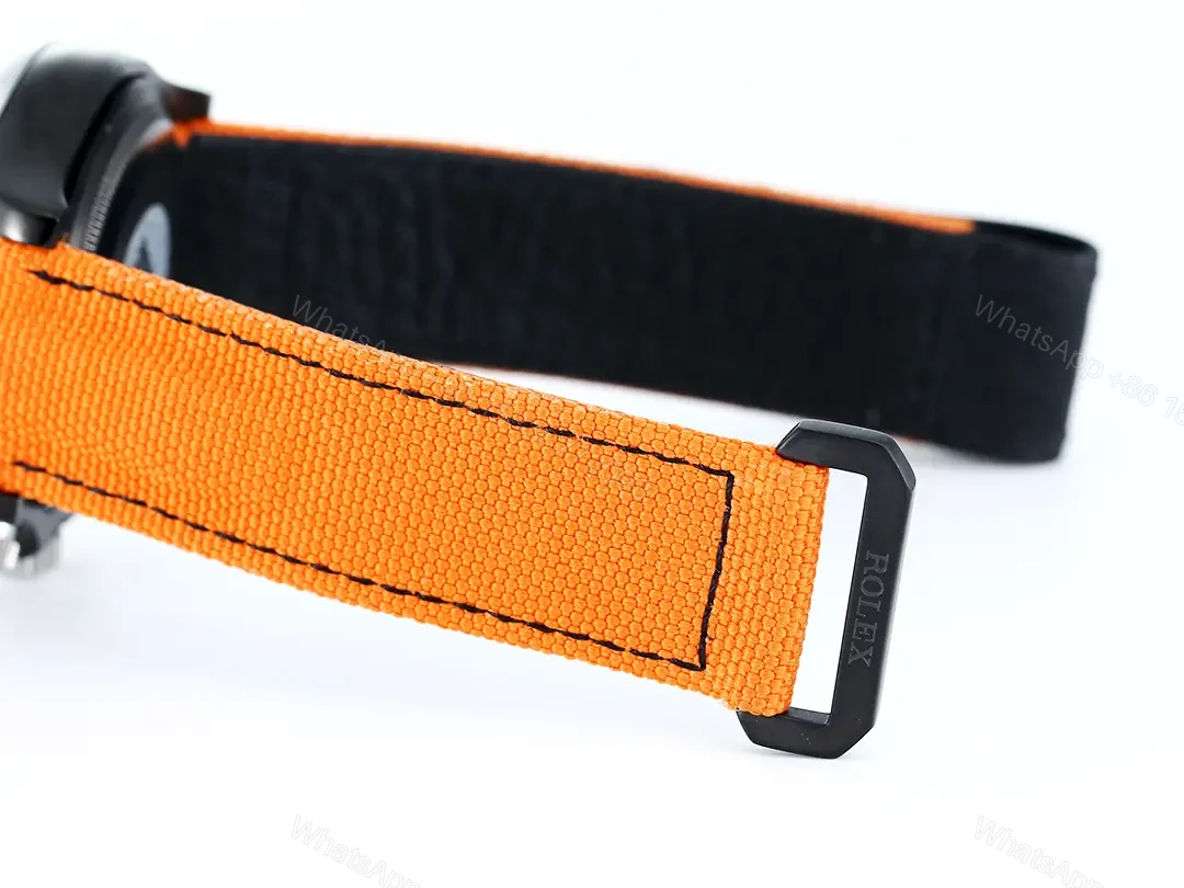 View 9 of Rolex Daytona Rainbow Skeleton Orange Strap replica 40MM Fabric Strap Edition RLX-DAY-RBW-SKL40-ORG-FAB