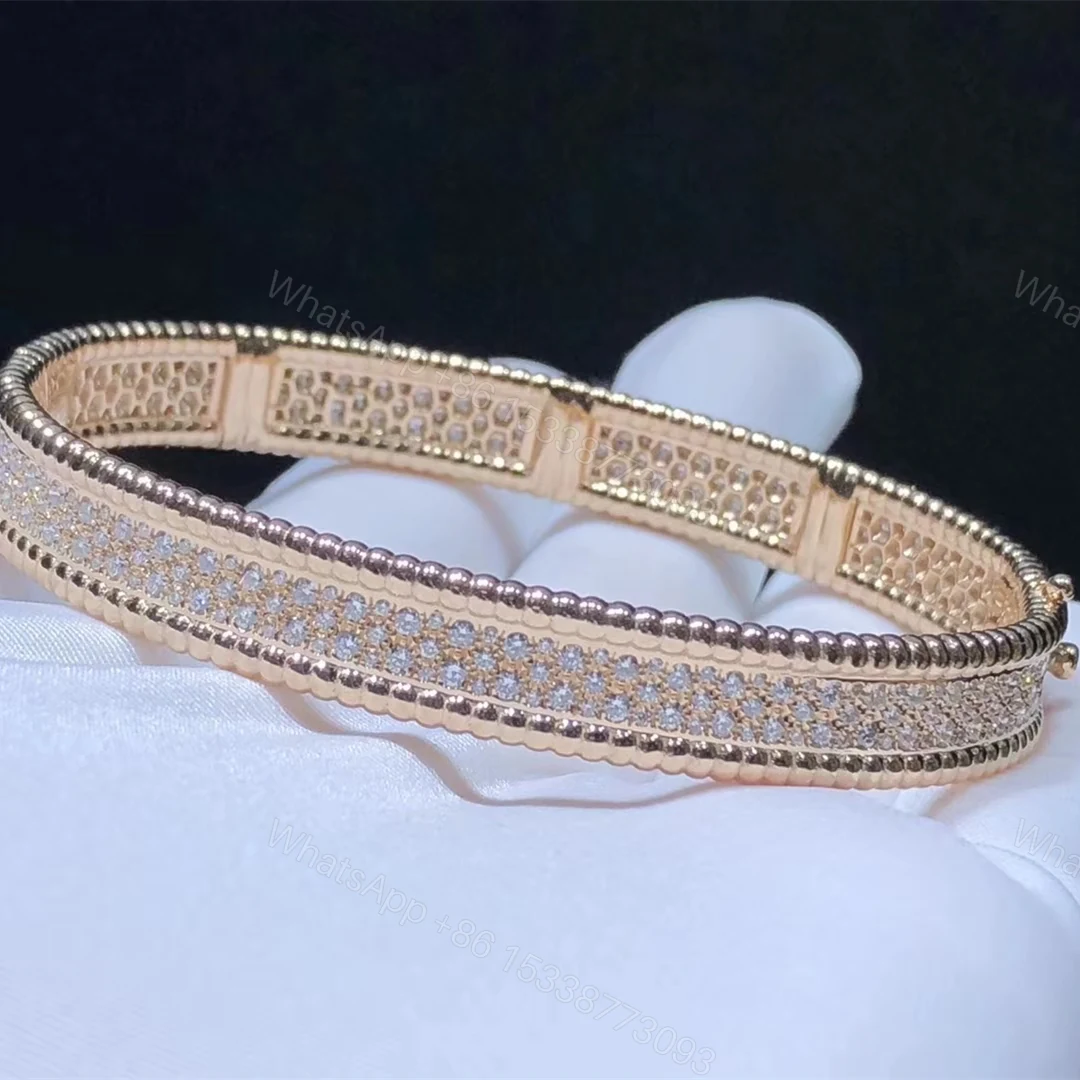 View 2 of VCA Perlée diamonds bracelet, 3 rows