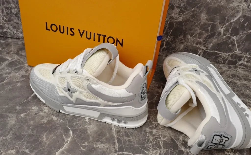 View 2 of Lux LV-Influenced High-Top Sneakers with Cushioned Comfort
