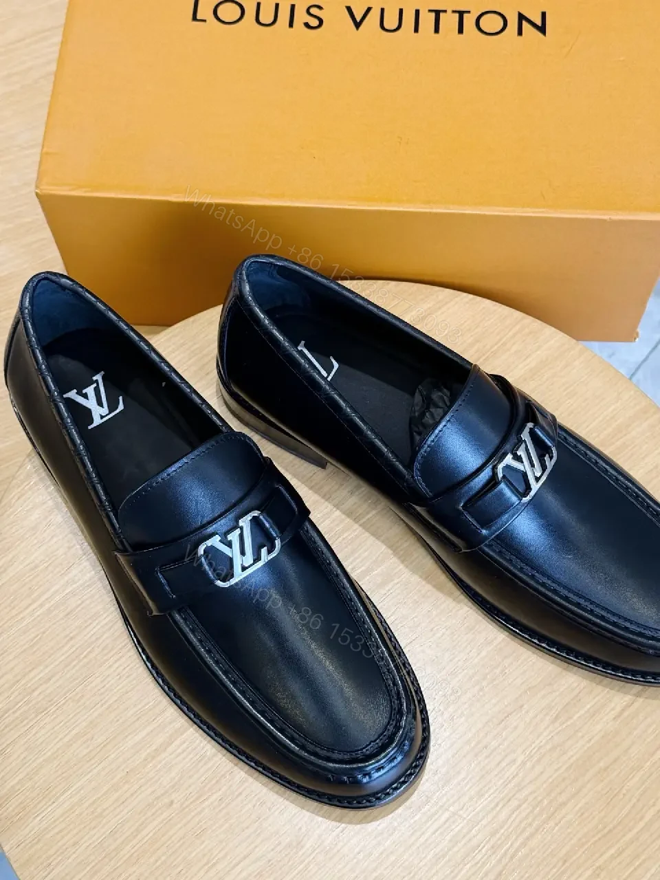 View 7 of Black Leather Loafer with LV Logo Buckle Product Type: Loafer