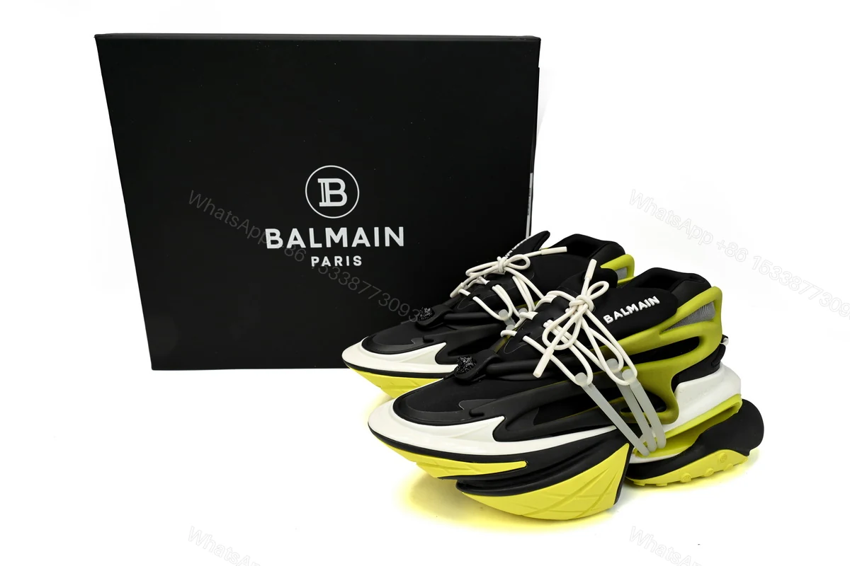 BALMAIN Multikolor Buty sportowe Black And Yellow YM1VJ309 — view 2