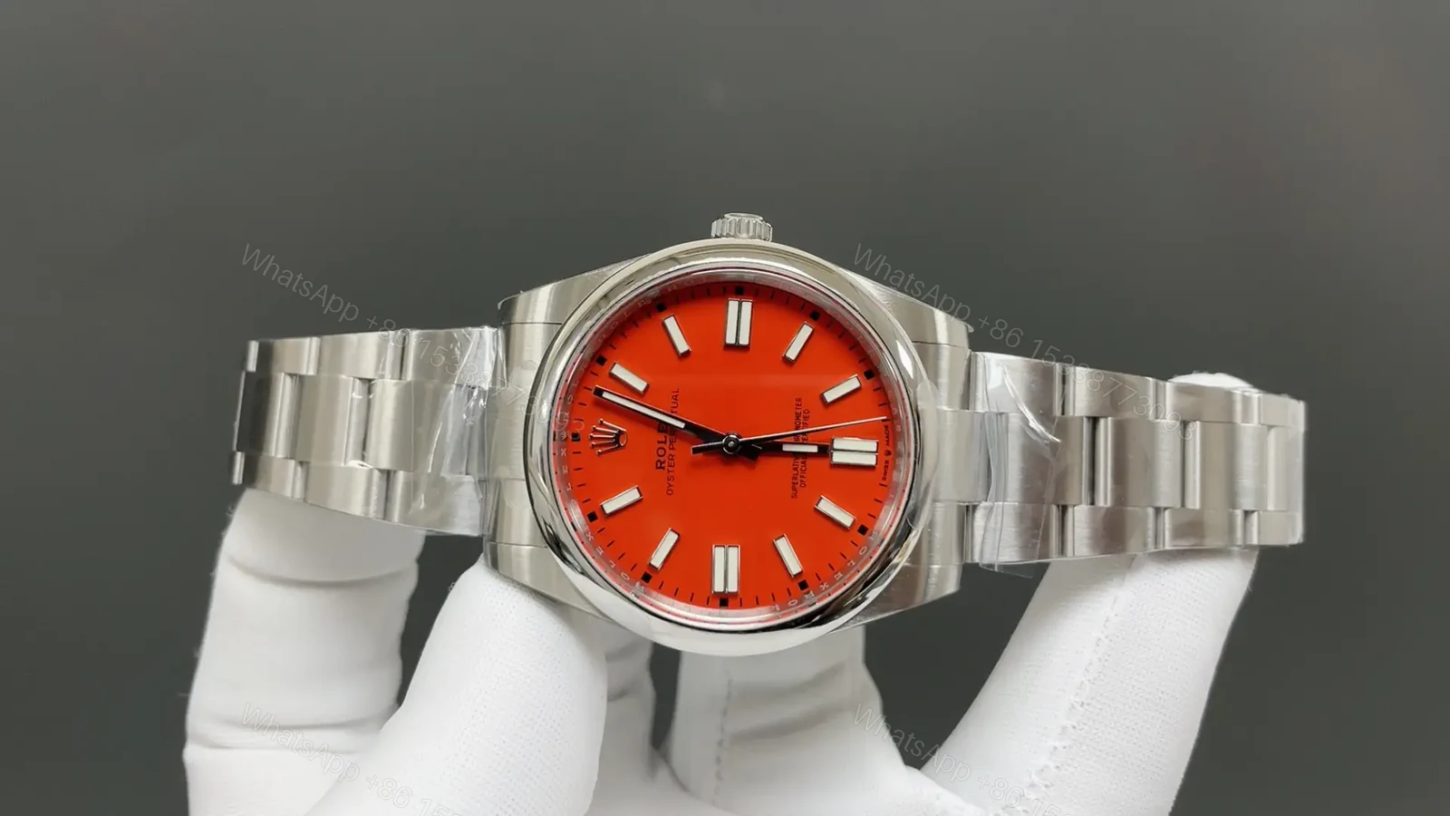 View 2 of Rolex Oyster Perpetual 41 124300 Red Dial Watch 124300-0007